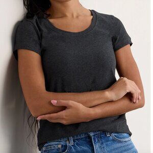 Fair Indigo organic Scoopneck Tee - Charcoal Gray - XL